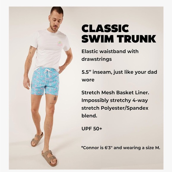 Chubbies Men Aqua and Pink Flamingo 🦩 Shorts - Picture 4 of 5